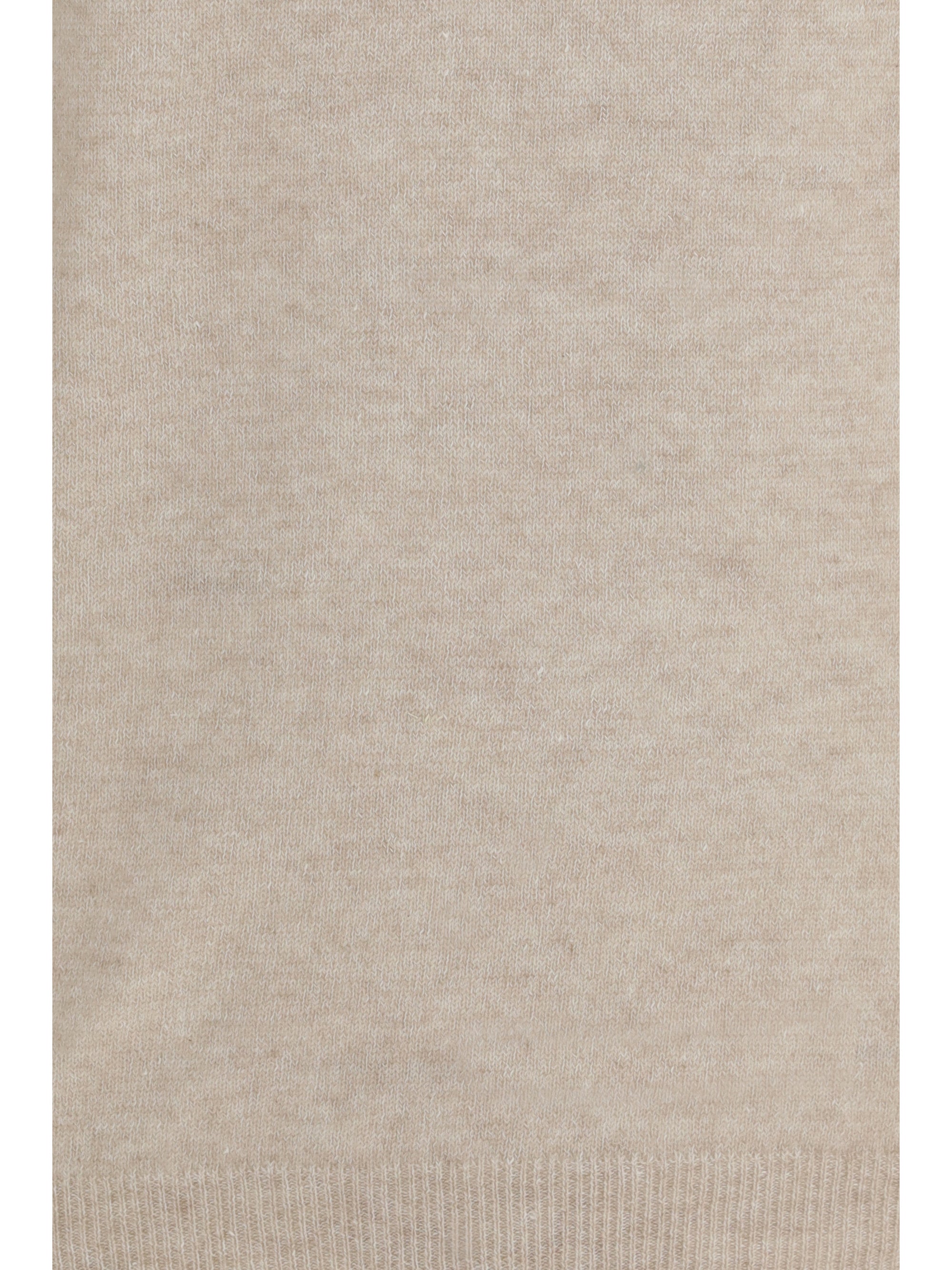 Aragona Cashmere Cashmere-Linen Crewneck Sweater — Beige, view 3