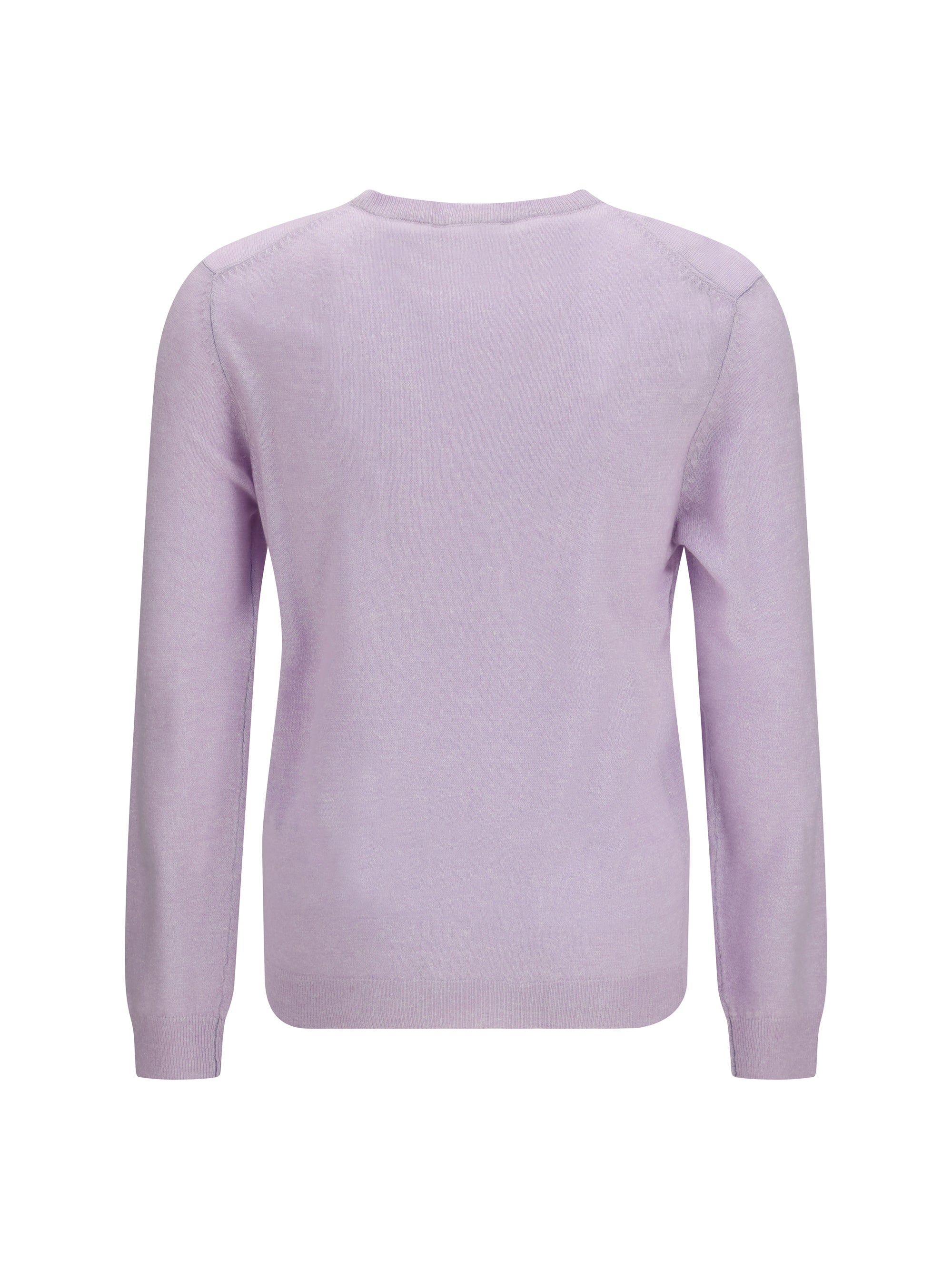 Aragona Cashmere and Linen Crewneck Sweater — Purple, view 2