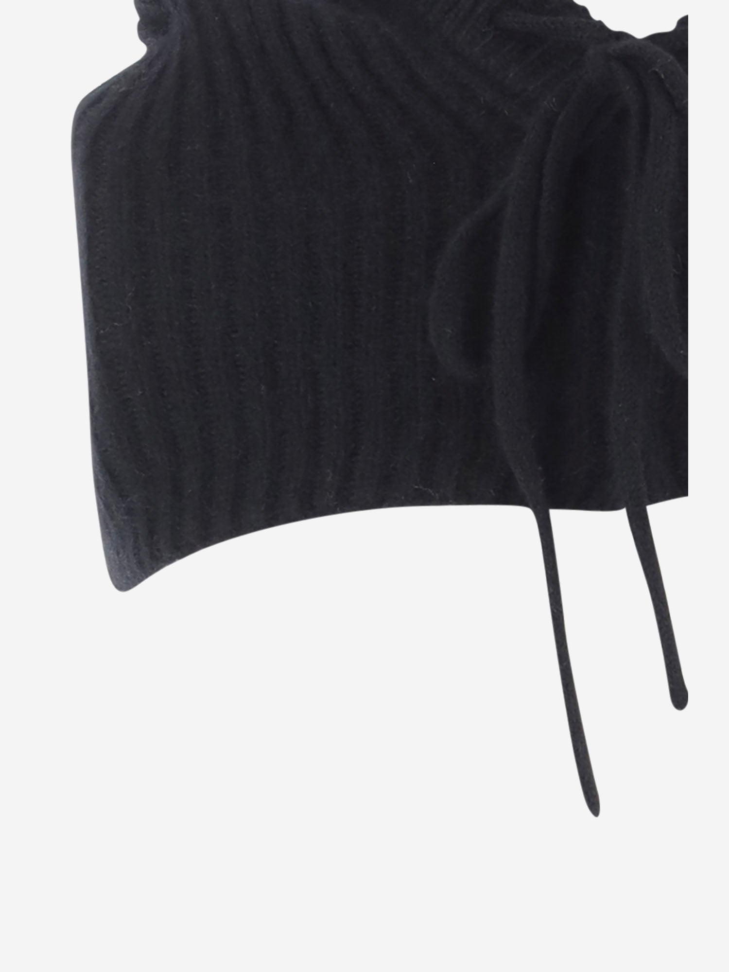 Arch4 Cashmere Hooded Cape — Black, view 2