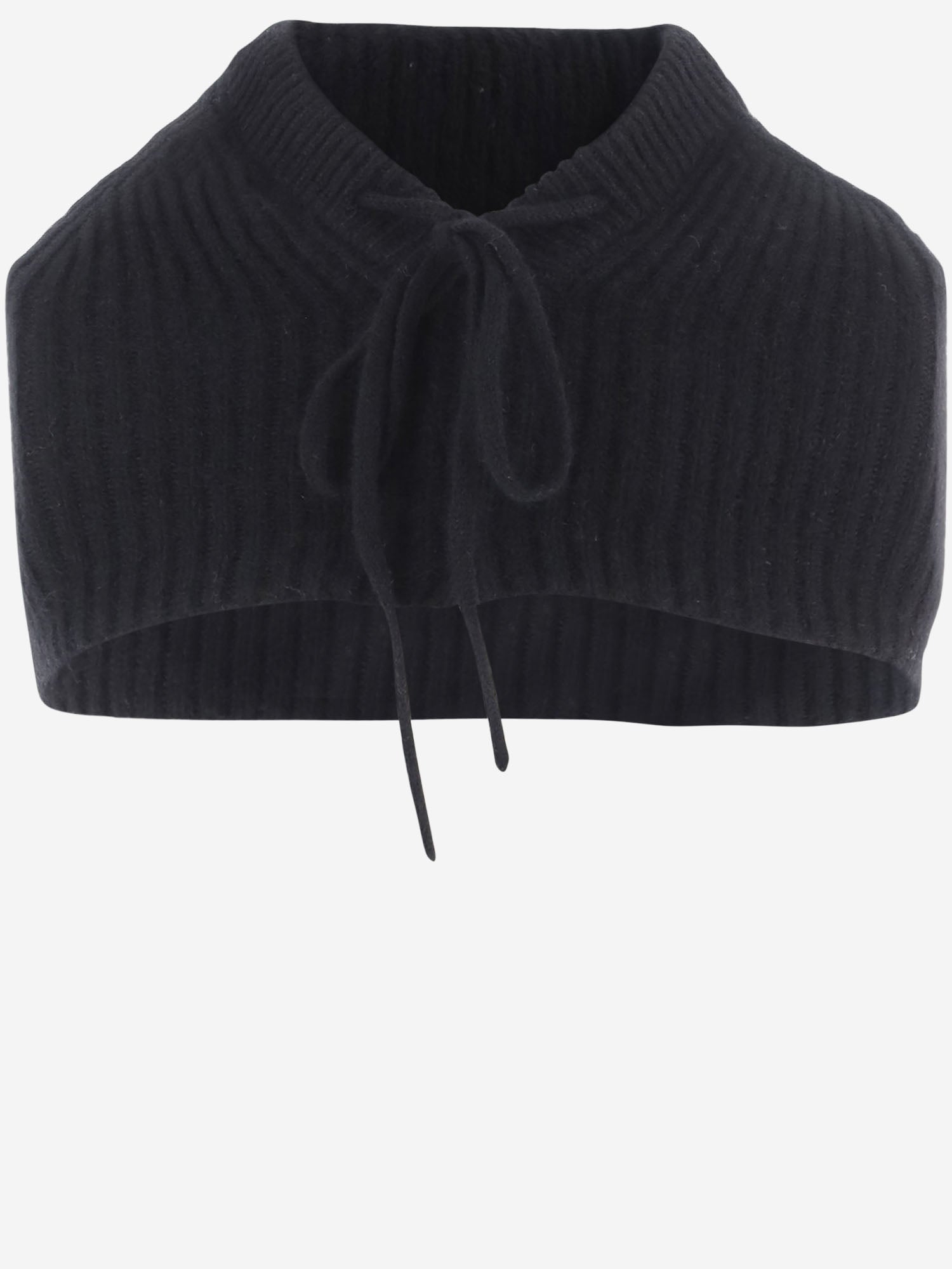 Arch4 Cashmere Hooded Cape — Black, view 3