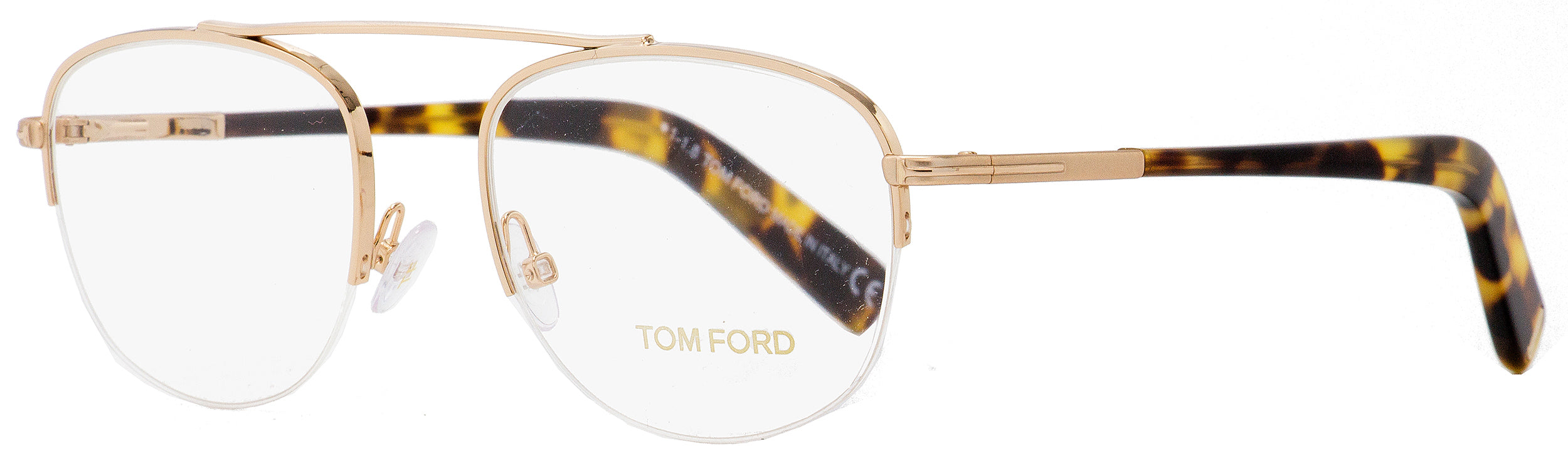 Archive TF5450 Semi-Rimless Rectangle Eyeglasses — Gold, view 2