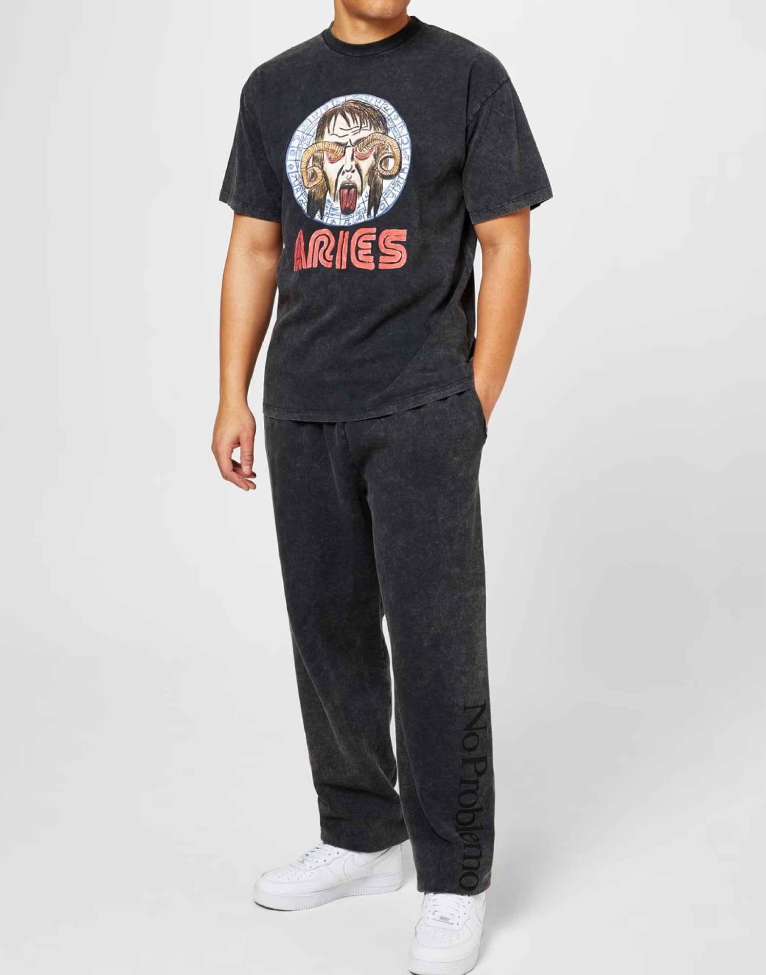 Aries Logo Print T-Shirt — Black by Aries
