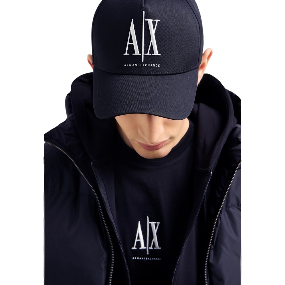 Armani Exchange AR15955500128RO Embroidered Logo Baseball Cap — Blue, view 2