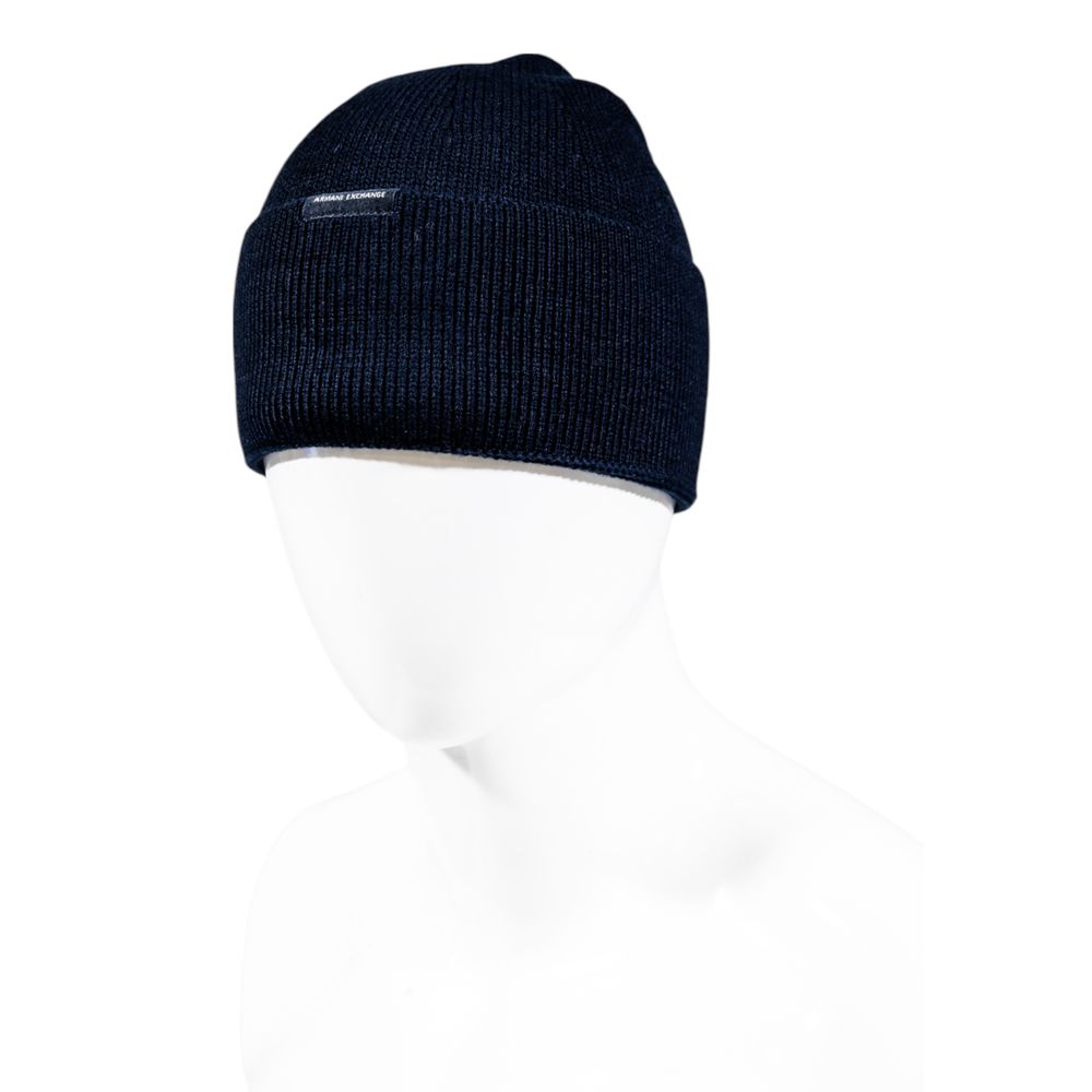 Armani Exchange AR16837000128RO Ribbed Knit Beanie — Blue, view 4