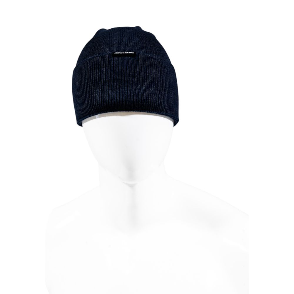 Armani Exchange AR16837000128RO Ribbed Knit Beanie — Blue, view 5
