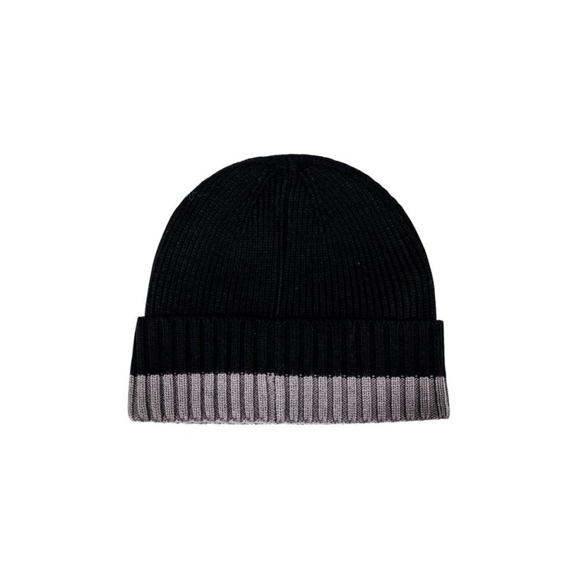 Armani Exchange AR16837102907RO Ribbed Bicolor Beanie — Black, view 2