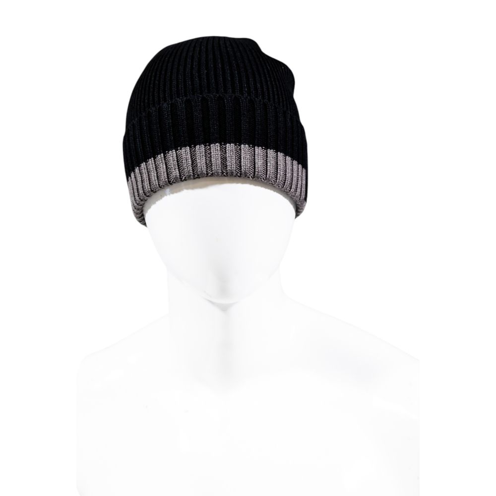 Armani Exchange AR16837102907RO Ribbed Bicolor Beanie — Black, view 4