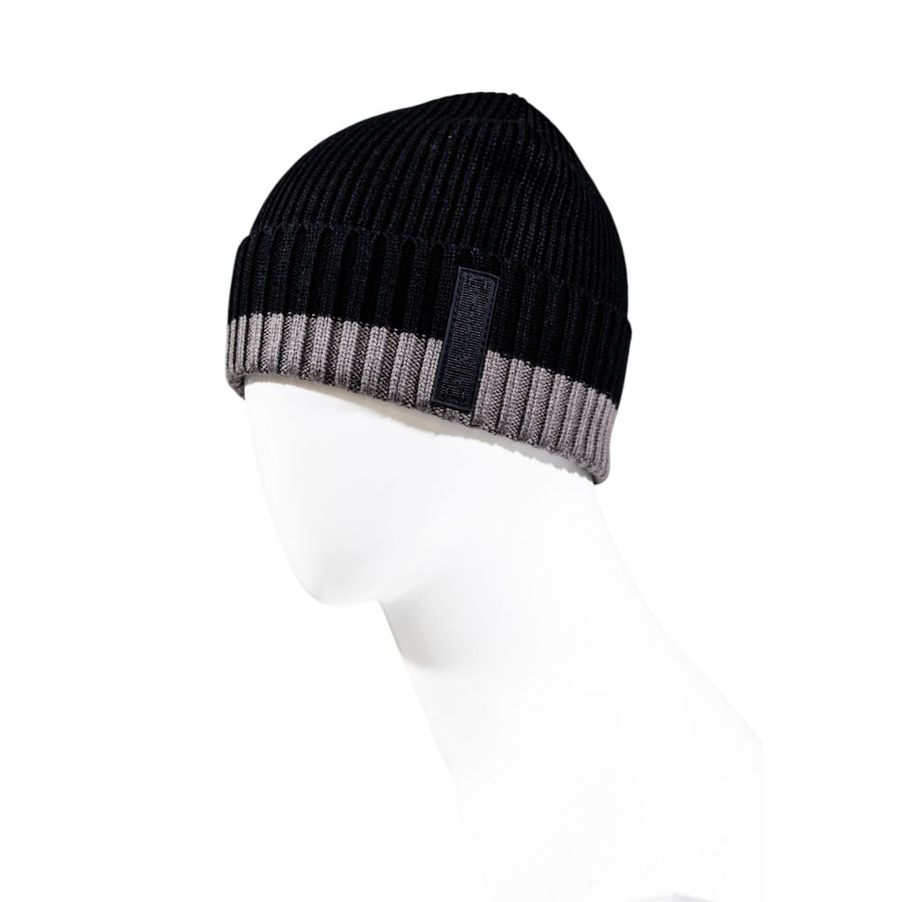 Armani Exchange AR16837102907RO Ribbed Bicolor Beanie — Black, view 5