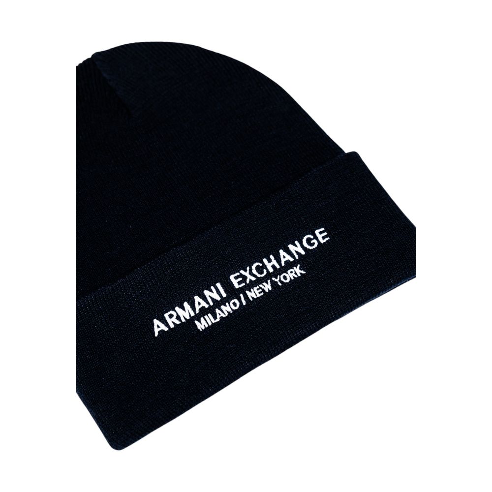 Armani Exchange AR16837400128RO Logo-Embroidered Beanie — Black, view 3