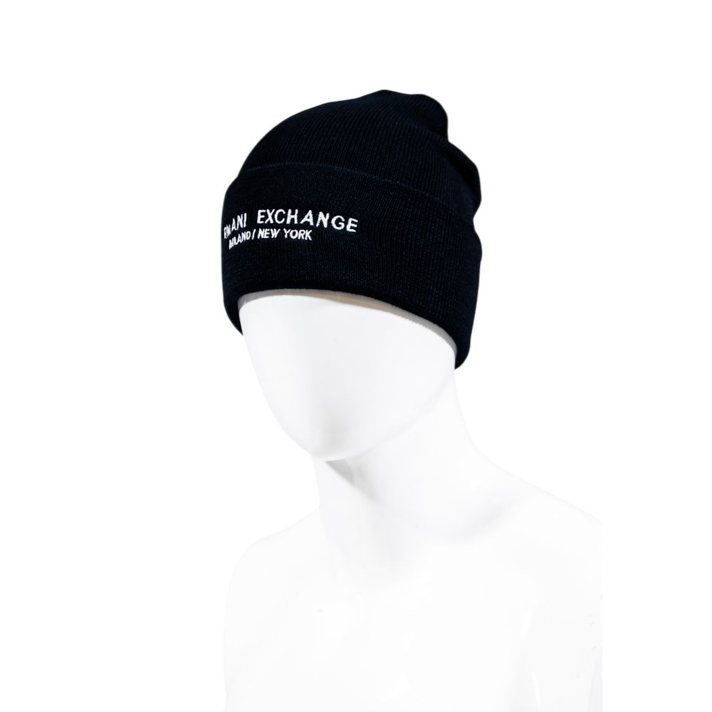 Armani Exchange AR16837400128RO Logo-Embroidered Beanie — Black, view 5