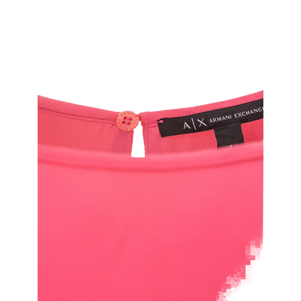 Armani Exchange Viscose Ruffle-Sleeve Dress — Pink, view 4
