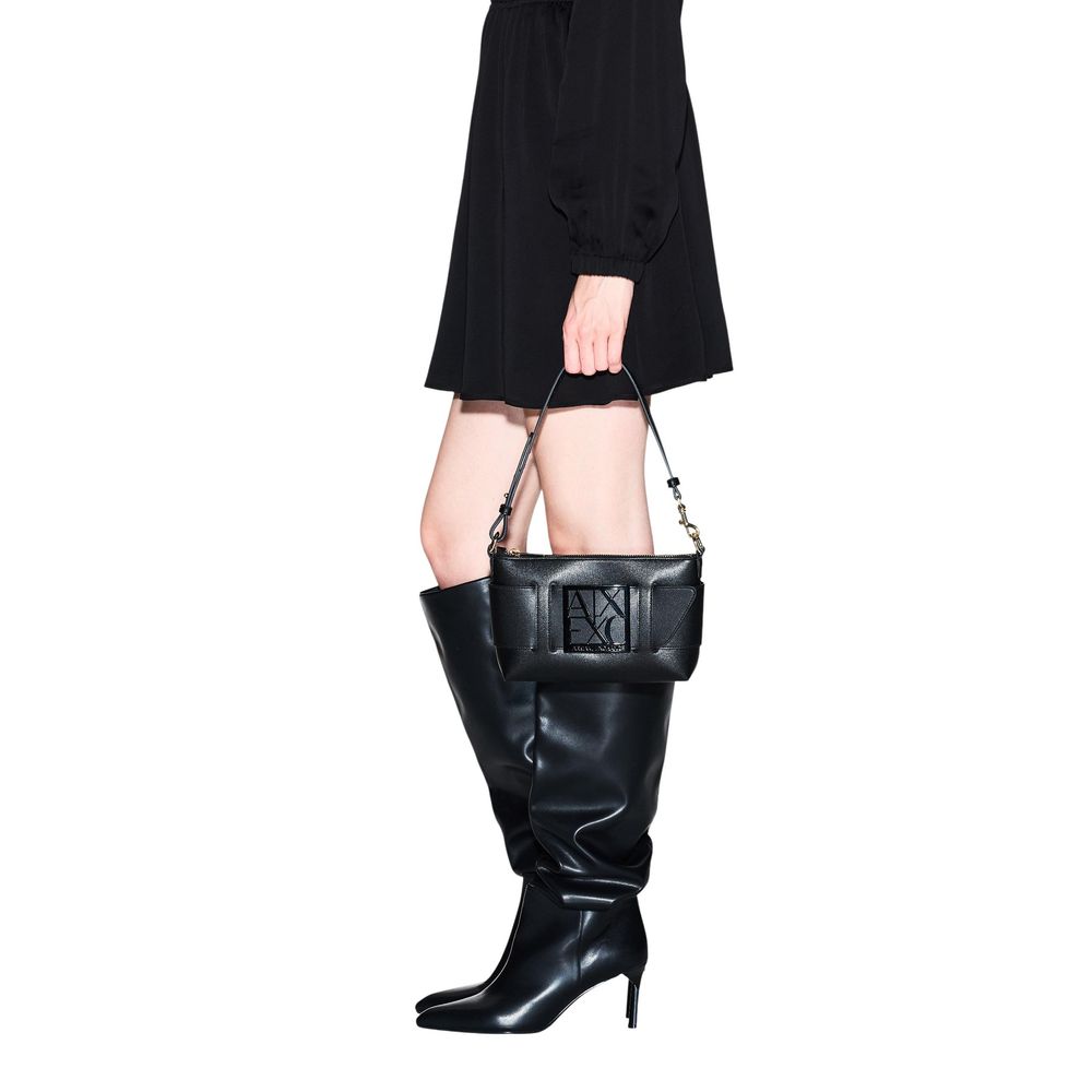 Armani Exchange Synthetic Shoulder Bag — Black, view 2