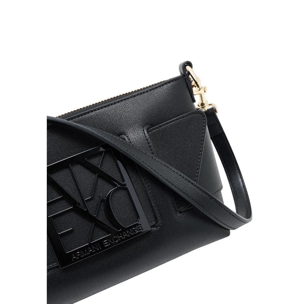 Armani Exchange Synthetic Shoulder Bag — Black, view 4