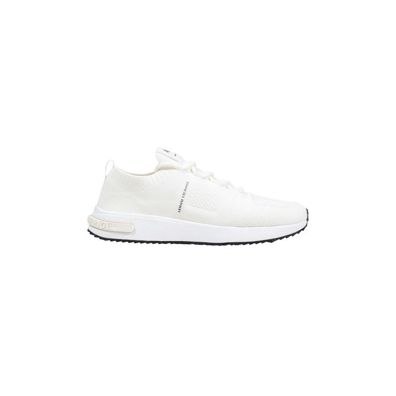 Armani Exchange Knitted Technical Fabric Sneakers — White by Armani Exchange