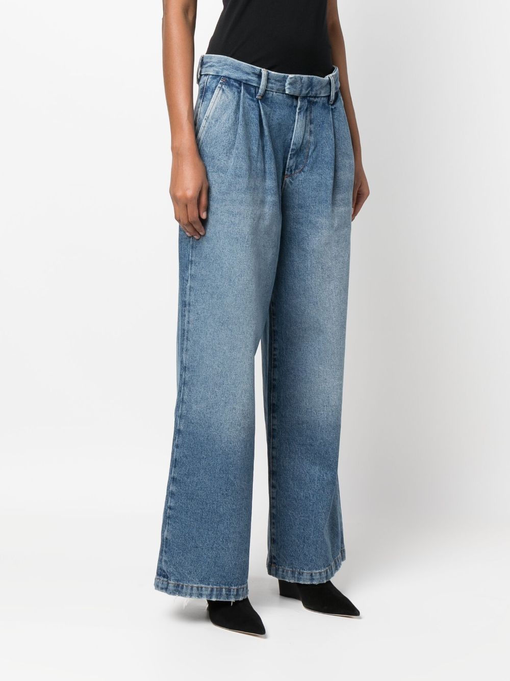 Armarium Wide-Leg Denim Shorts — Indigo, view 2