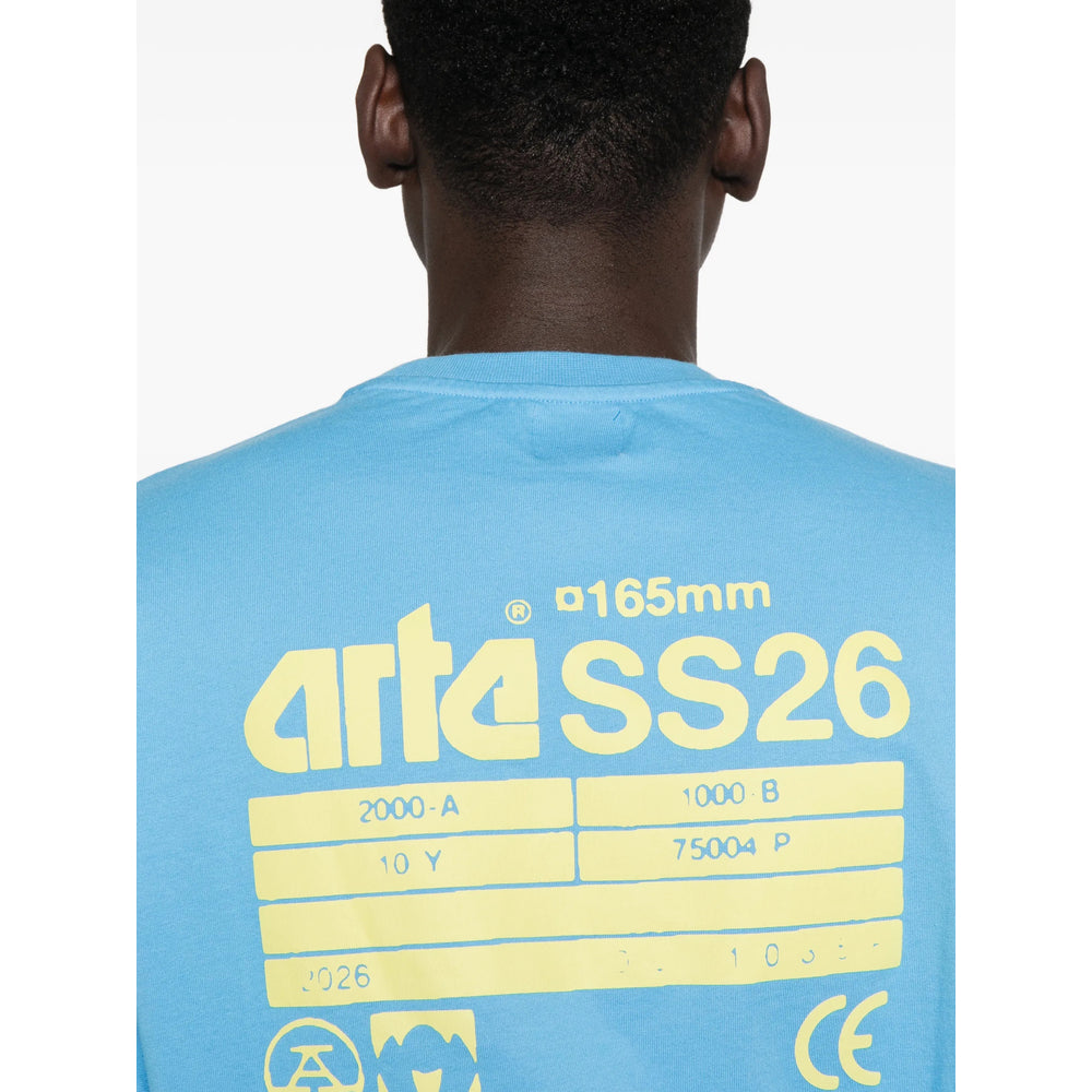 Arte Antwerp Cotton T-Shirt — Blue, view 3