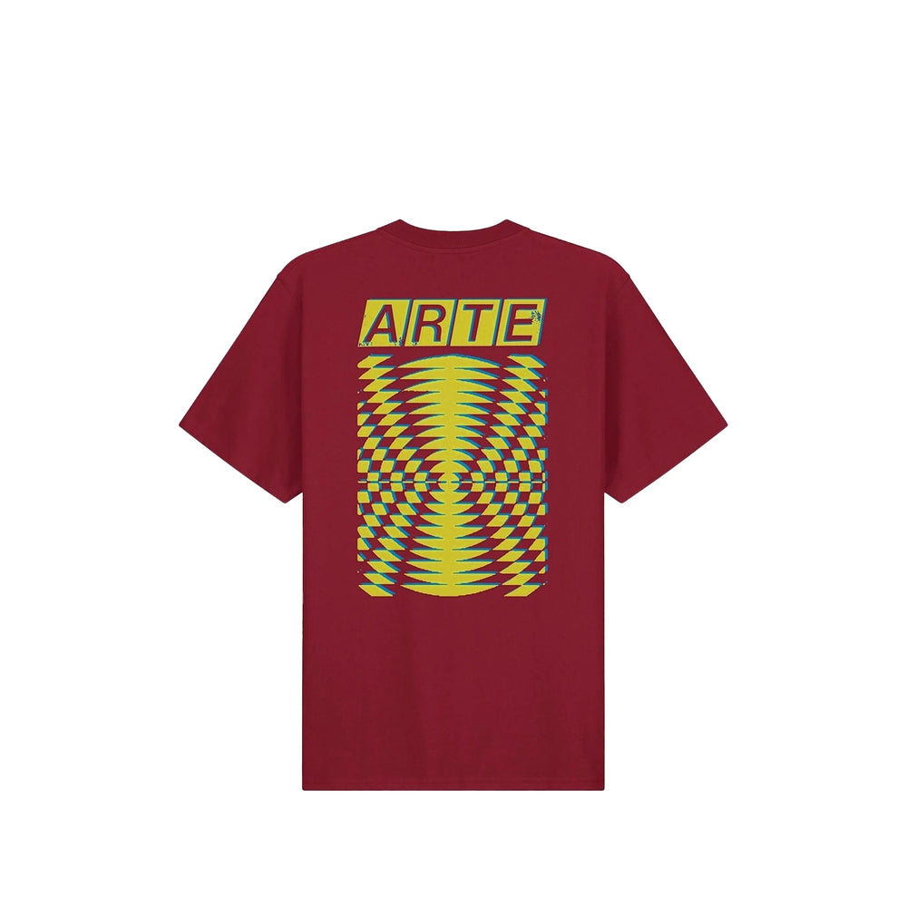 Arte Antwerp Cotton Crew Neck T-Shirt — Red, view 2