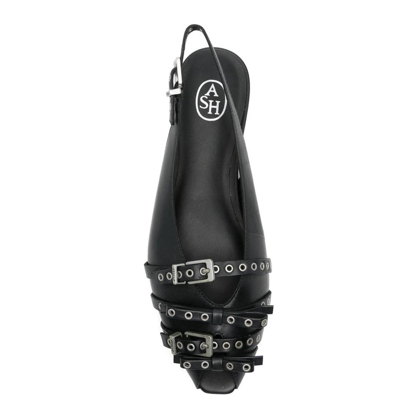 Ash Bonnie Slingback Flat — Black, view 2