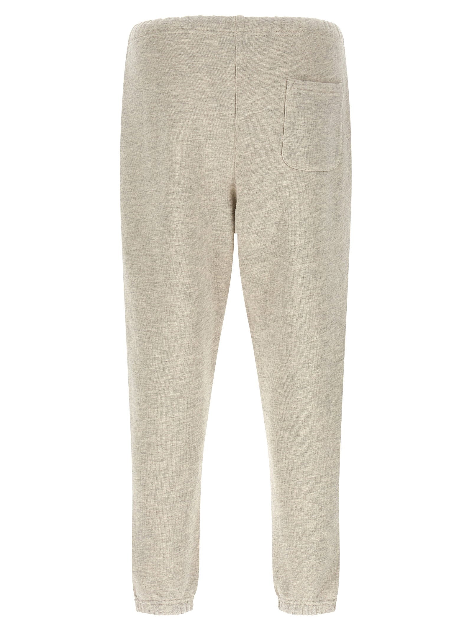 Autry Logo-Embroidered Cotton Joggers — Beige, view 2