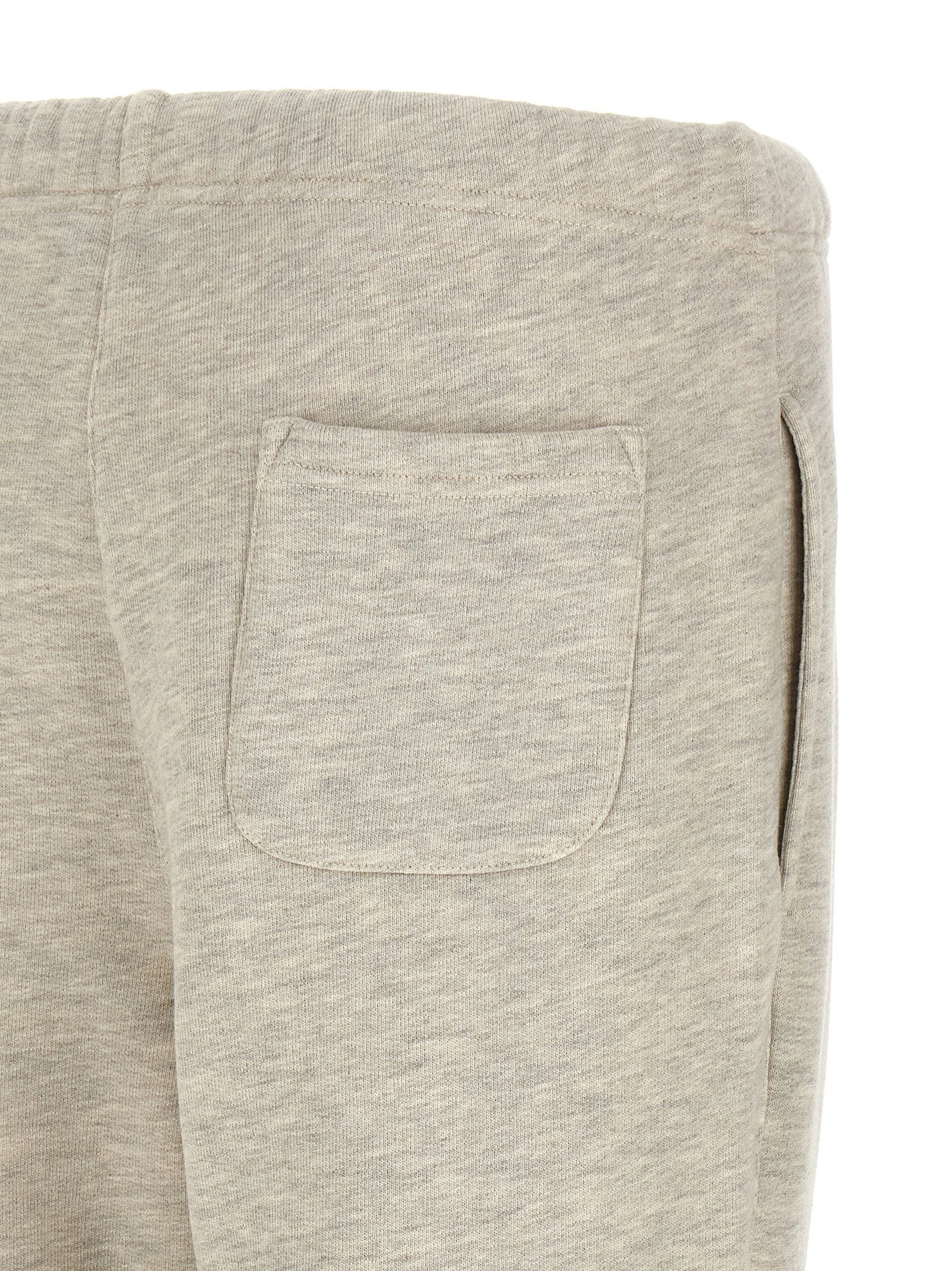 Autry Logo-Embroidered Cotton Joggers — Beige, view 4