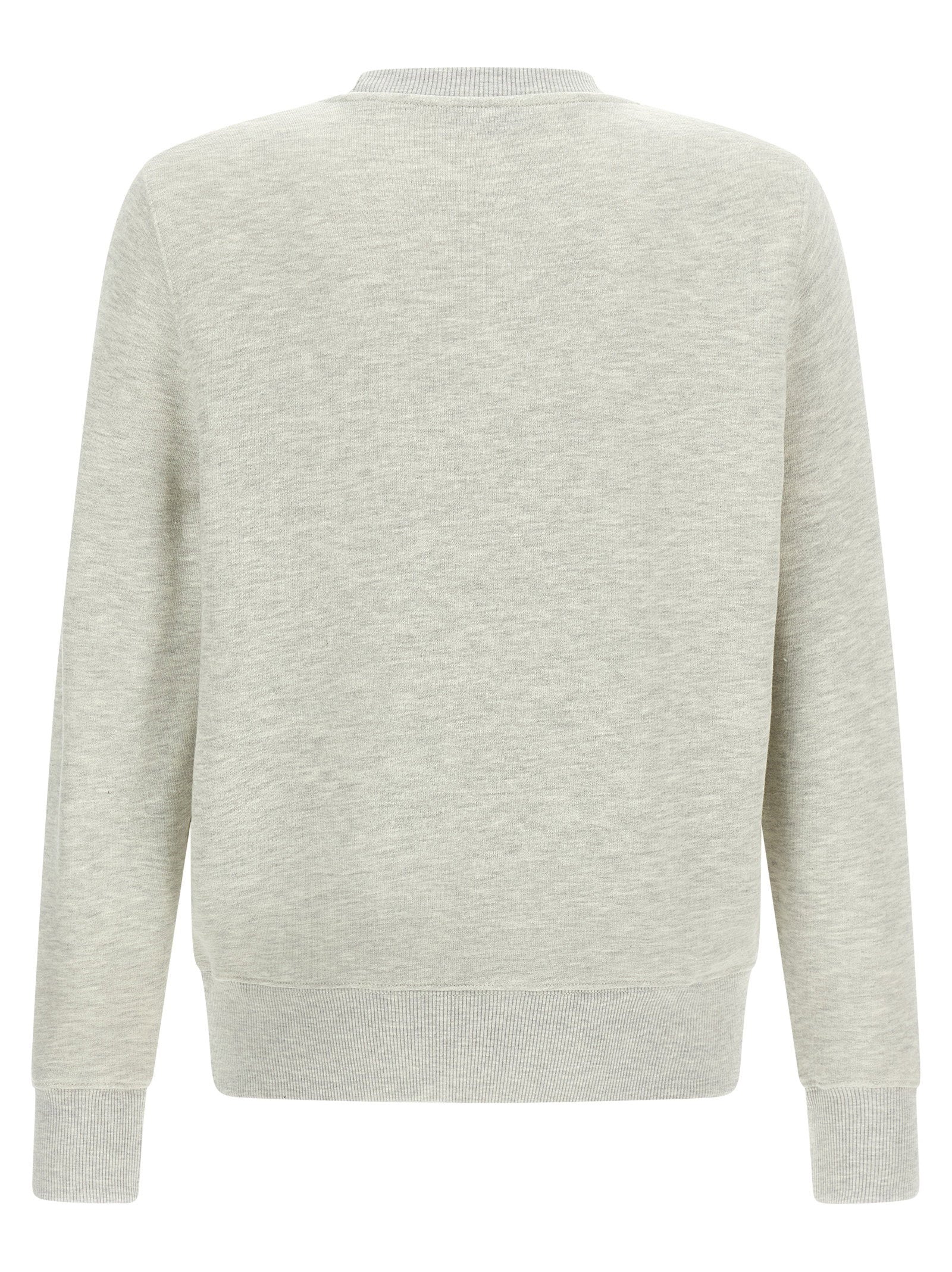 Autry Logo-Embroidered Mélange Cotton Sweatshirt — Cream, view 2