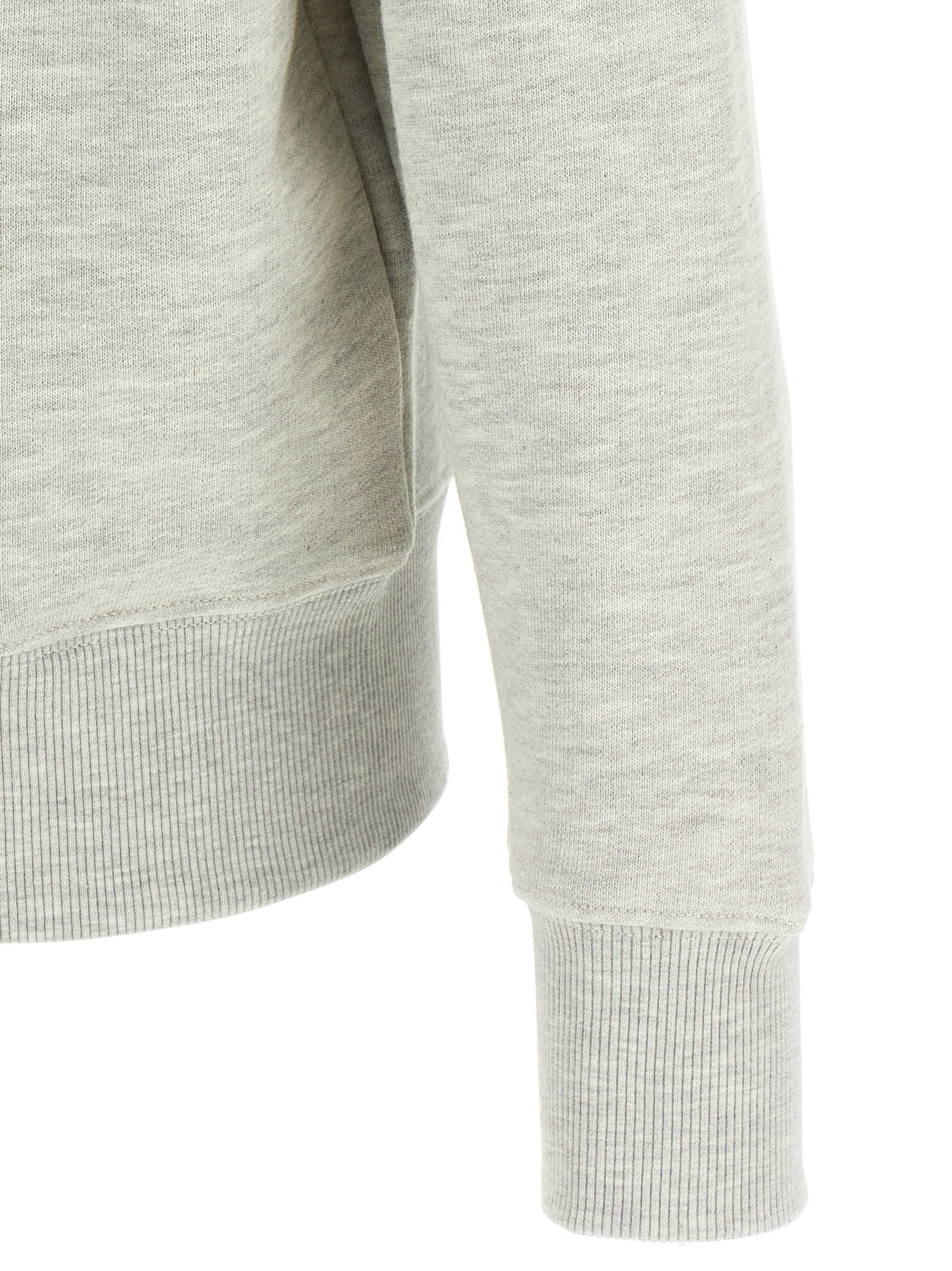 Autry Logo-Embroidered Mélange Cotton Sweatshirt — Cream, view 4