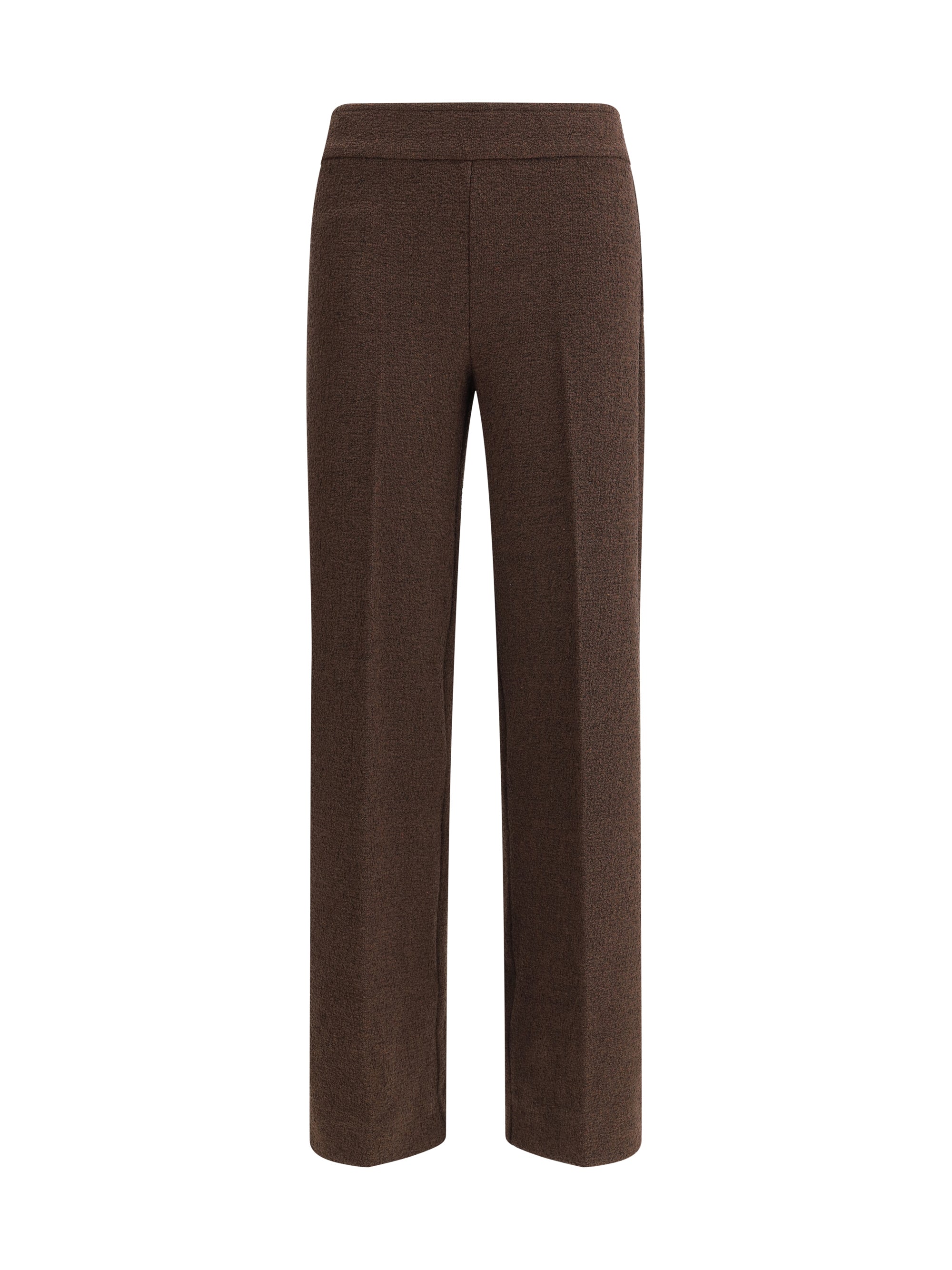 Avenue Montaigne Bouclé Trousers — Brown by Avenue Montaigne