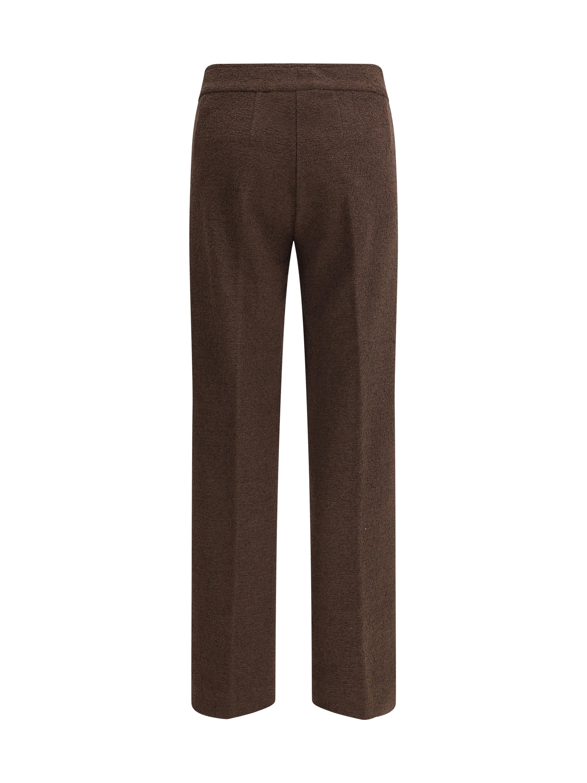 Avenue Montaigne Bouclé Trousers — Brown, view 2