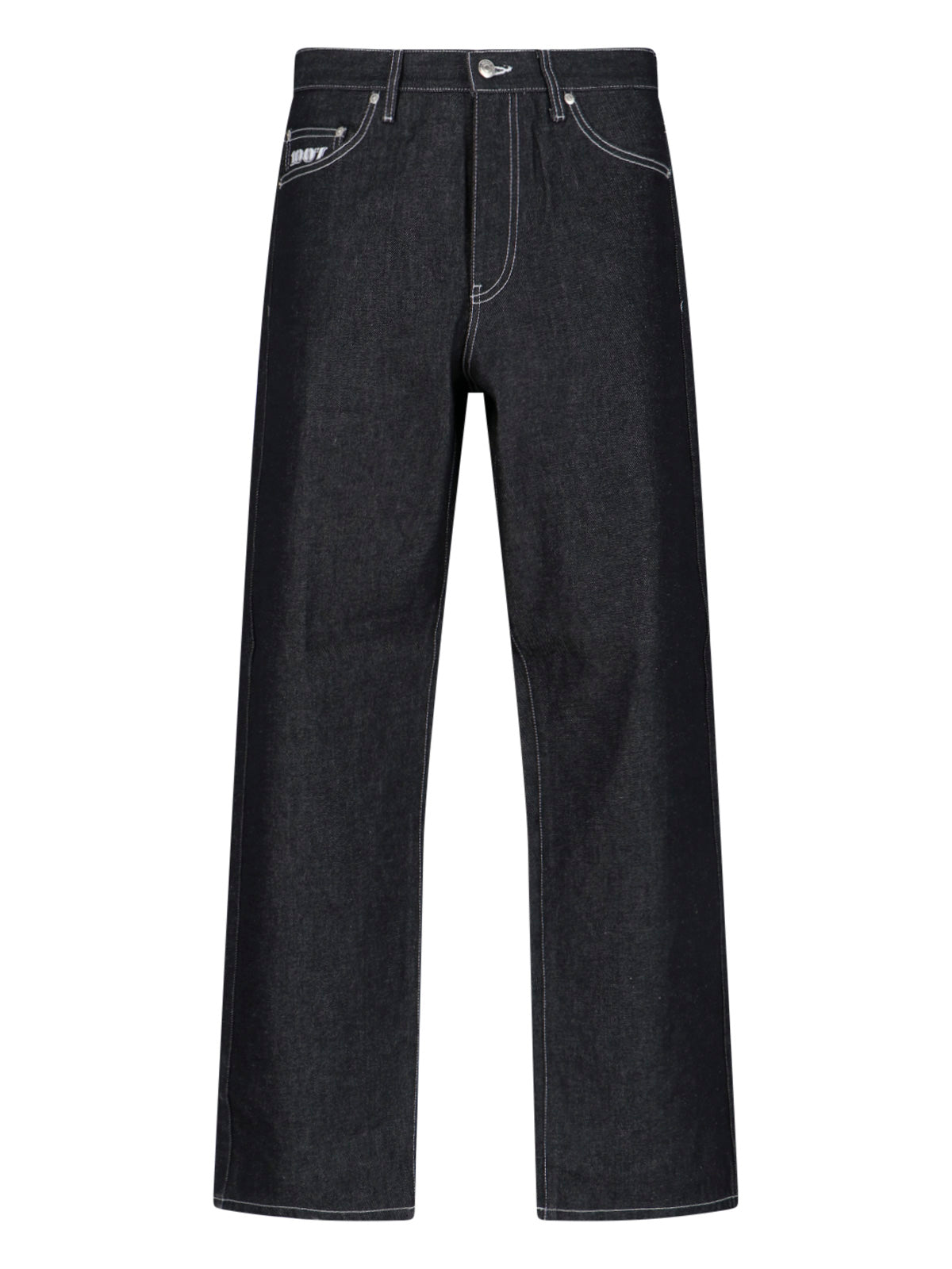 Awake Ny Wide-Leg Raw Denim Jeans — Black by Awake Ny