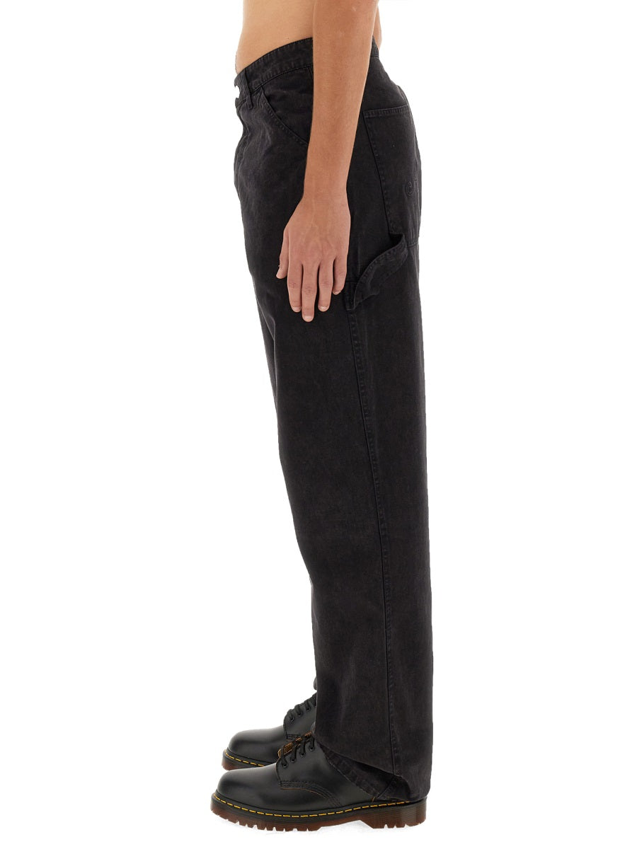 Awake Ny Cotton Jeans — Black, view 2