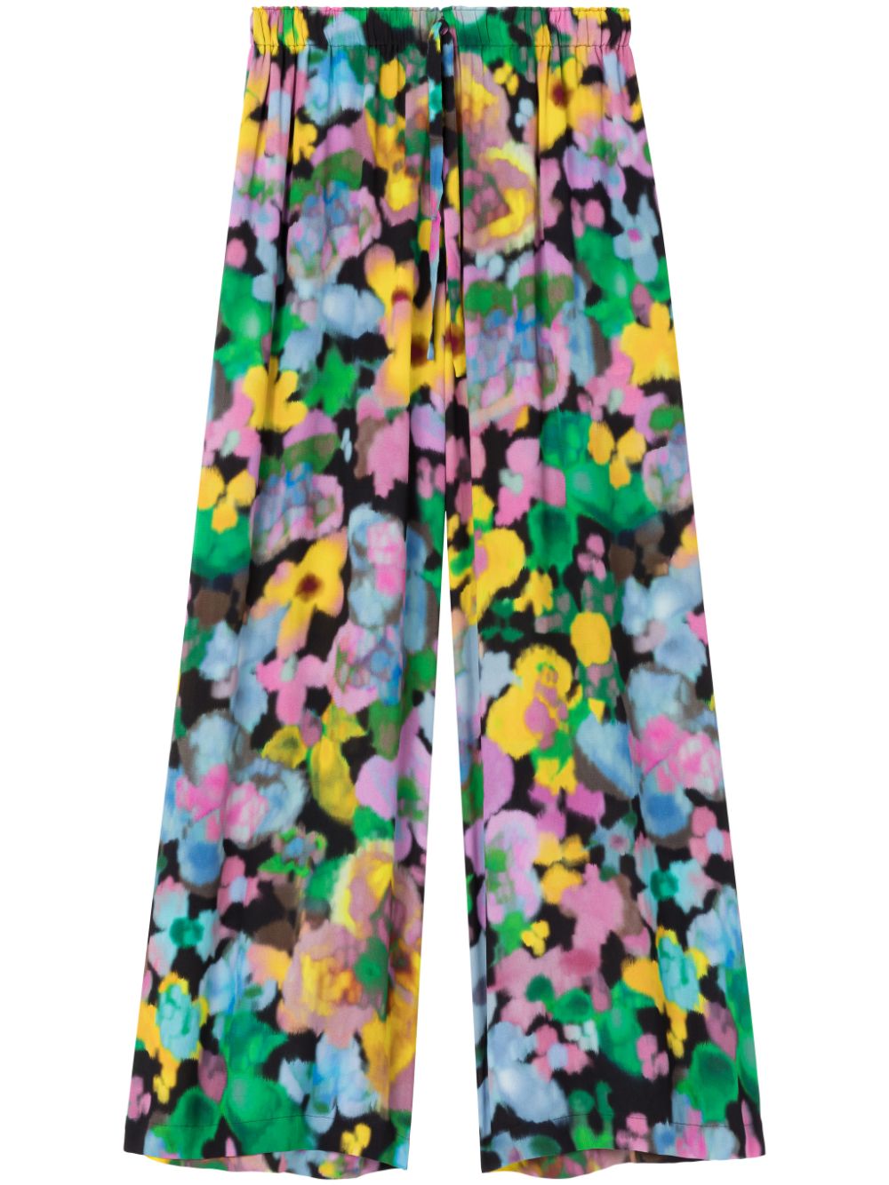 Az Factory With Lutz Huelle Floral-Print Trousers — Black by Az Factory With Lutz Huelle