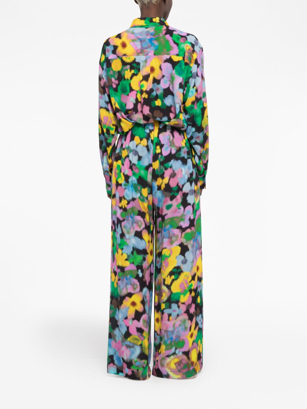 Az Factory With Lutz Huelle Floral-Print Trousers — Black, view 3