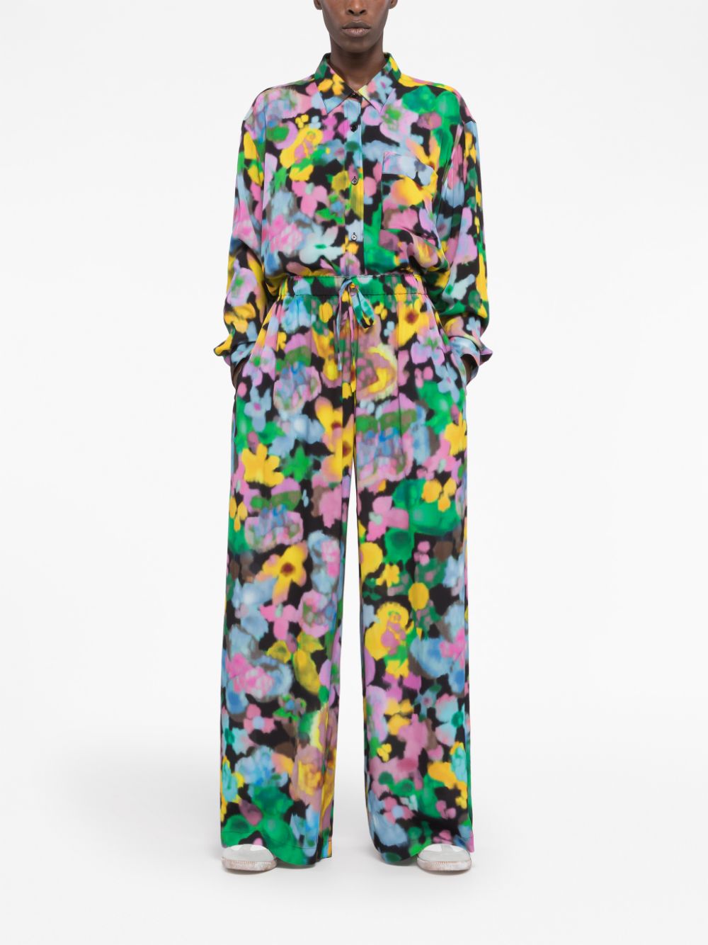 Az Factory With Lutz Huelle Floral-Print Trousers — Black, view 2