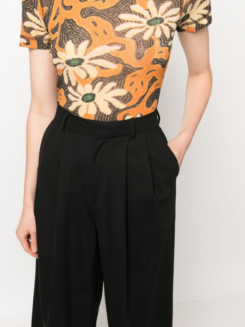 Az Factory With Lutz Huelle Virgin Wool Blend Trousers — Black, view 2
