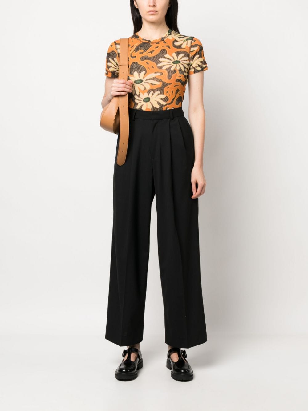 Az Factory With Lutz Huelle Virgin Wool Blend Trousers — Black, view 3