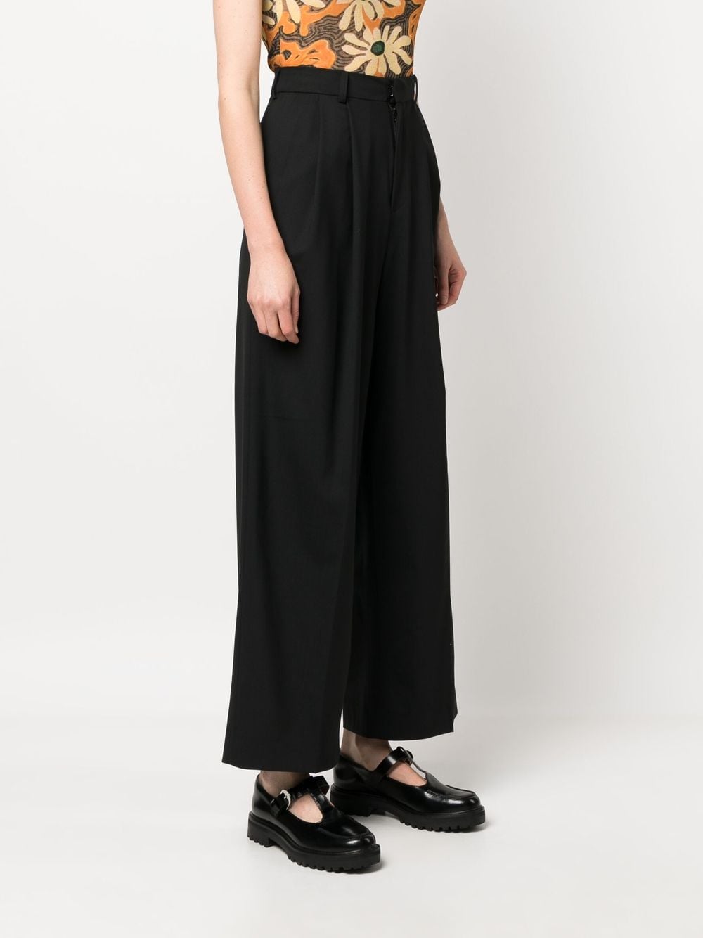 Az Factory With Lutz Huelle Virgin Wool Blend Trousers — Black, view 4