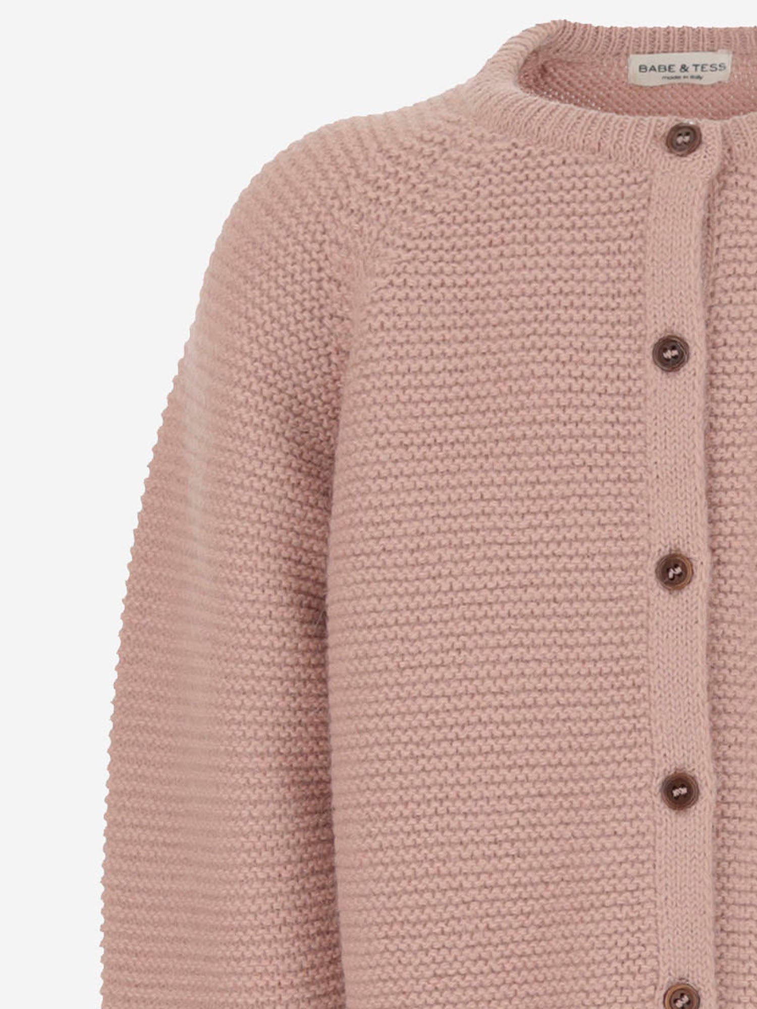 Babe & Tess Alpaca Blend Knit Cardigan — Pink, view 2