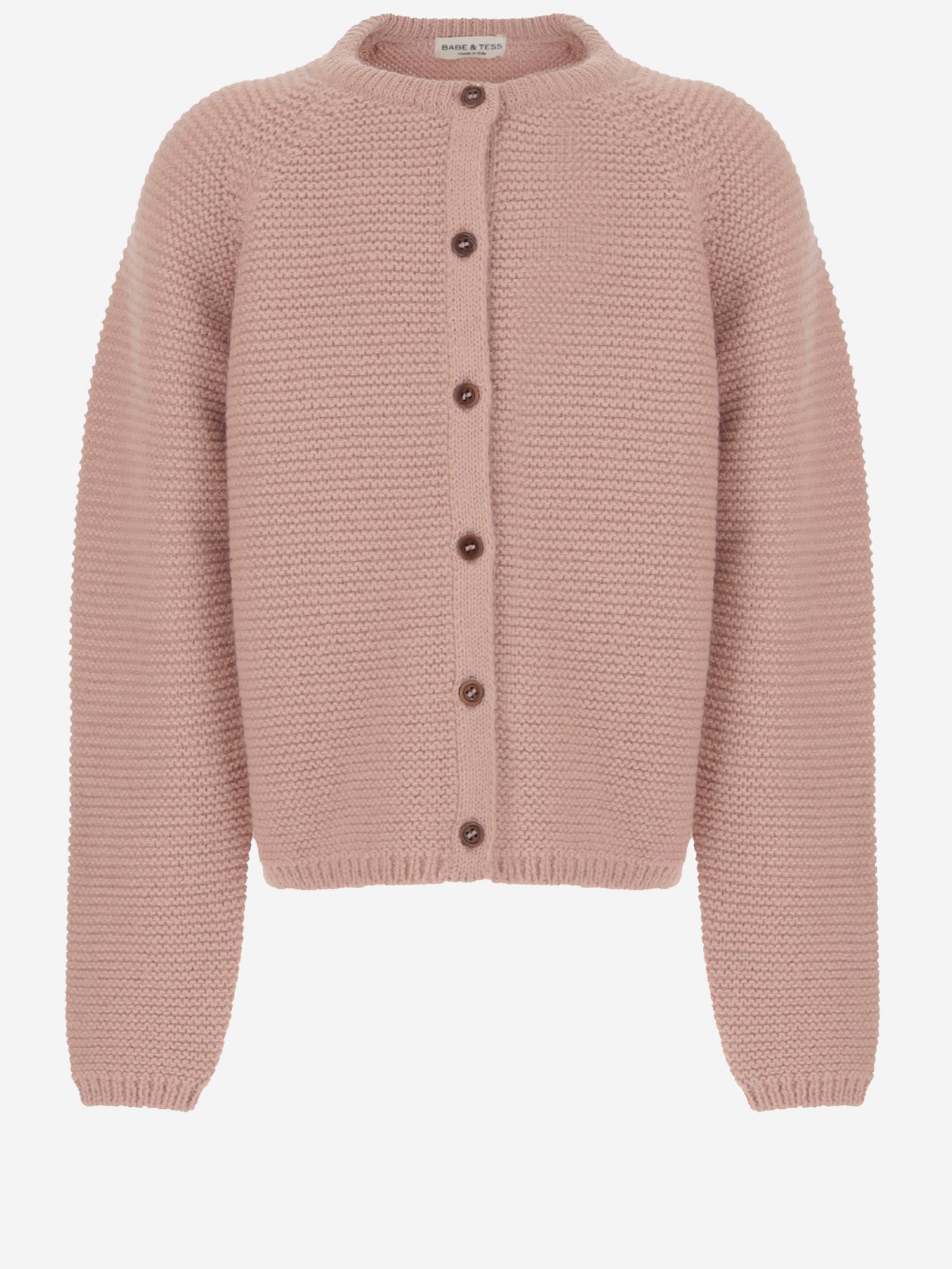 Babe & Tess Alpaca Blend Knit Cardigan — Pink, view 3