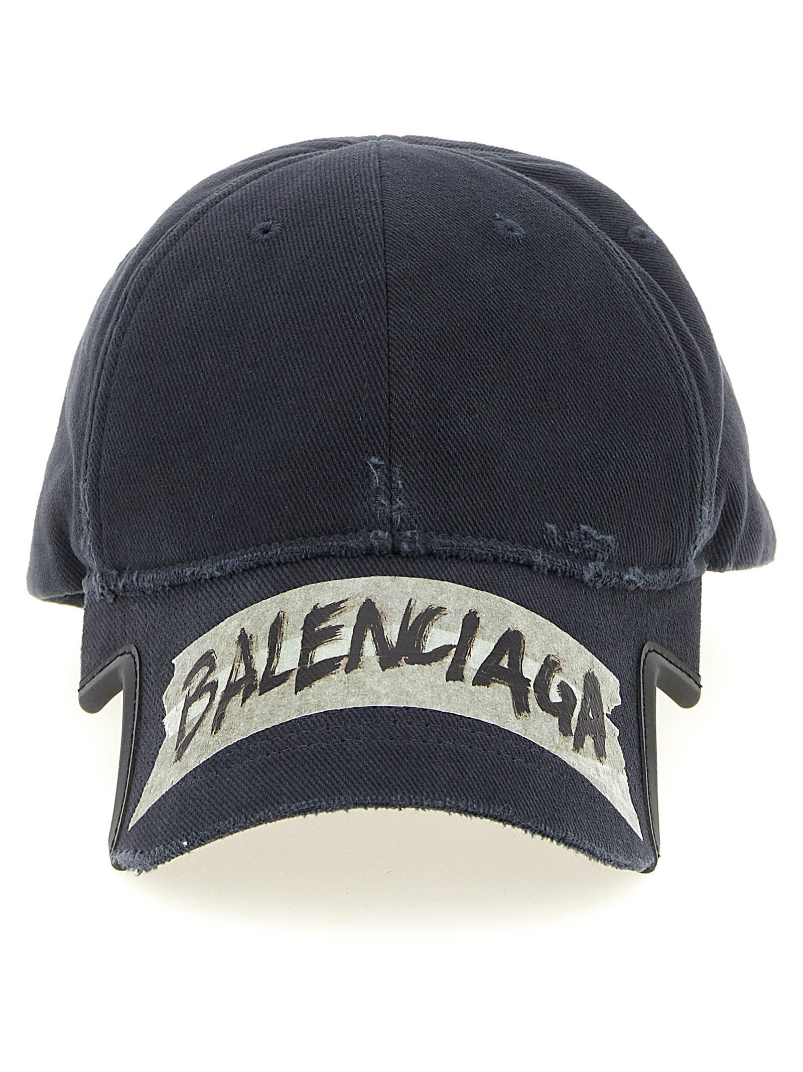 Balenciaga Masking Tape Print Baseball Cap — Black by Balenciaga