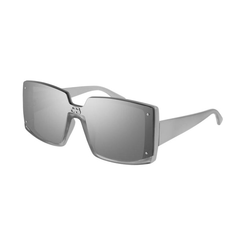 Balenciaga BB0081S002 Square Full Rim Sunglasses — Silver by Balenciaga