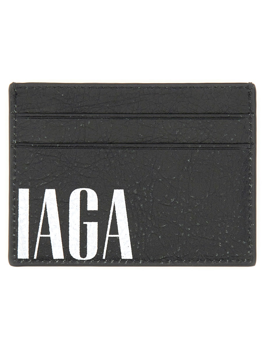Balenciaga Domesticated Lambskin Card Case — Black by Balenciaga