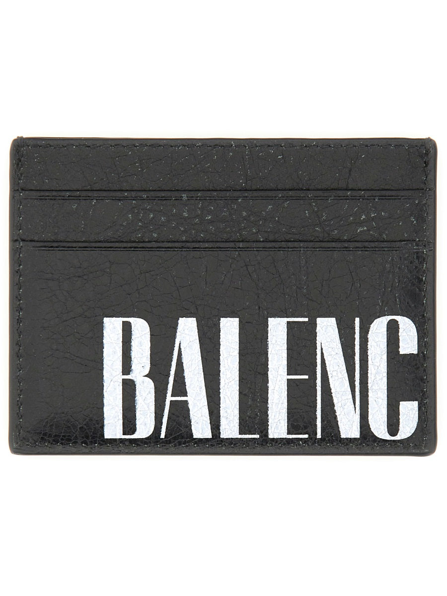 Balenciaga Domesticated Lambskin Card Case — Black, view 2