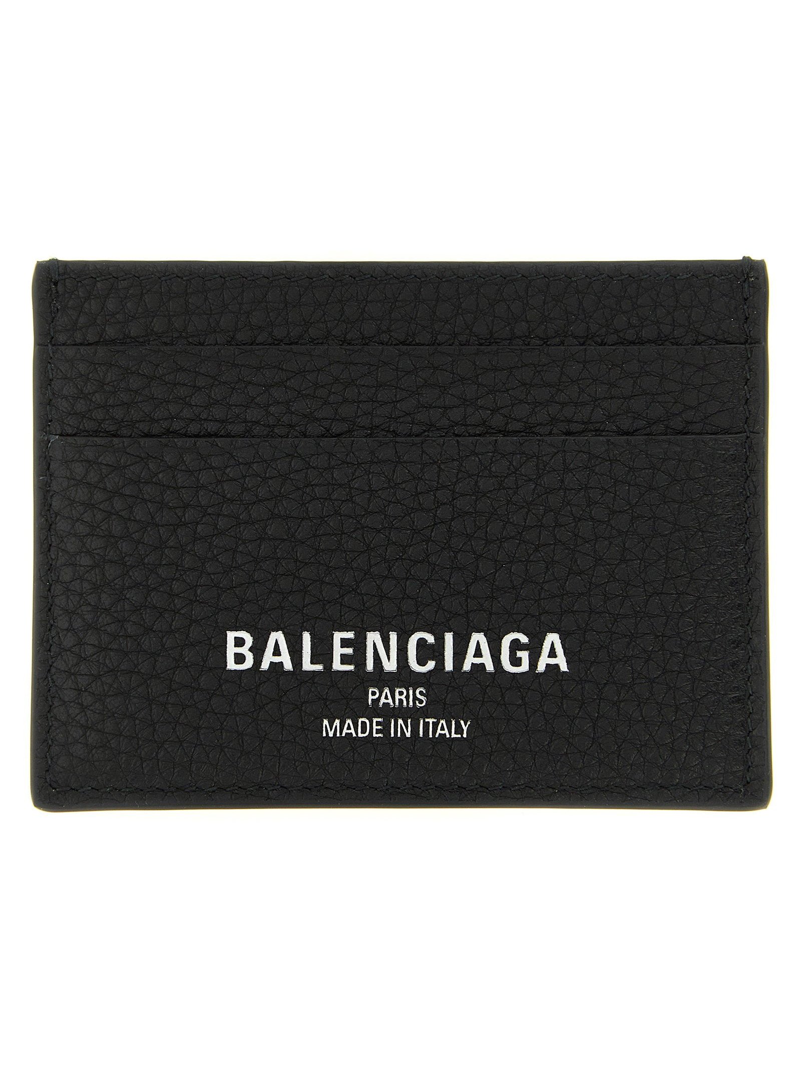 Balenciaga Hammered Calf Leather Card Case — Black by Balenciaga