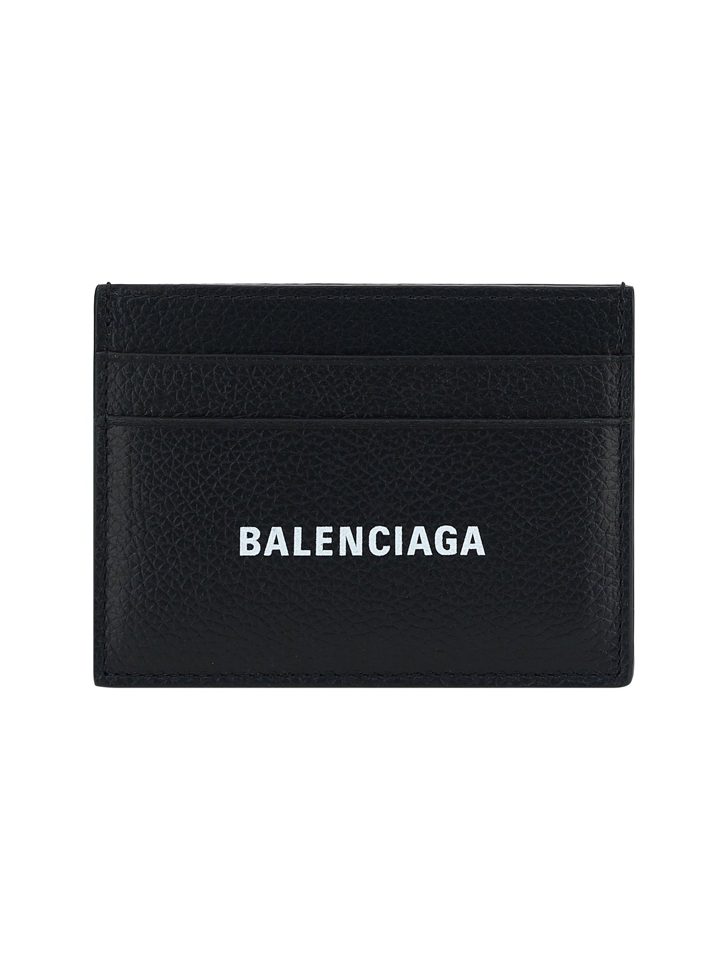 Balenciaga Logo Calfskin Card Case — Black by Balenciaga