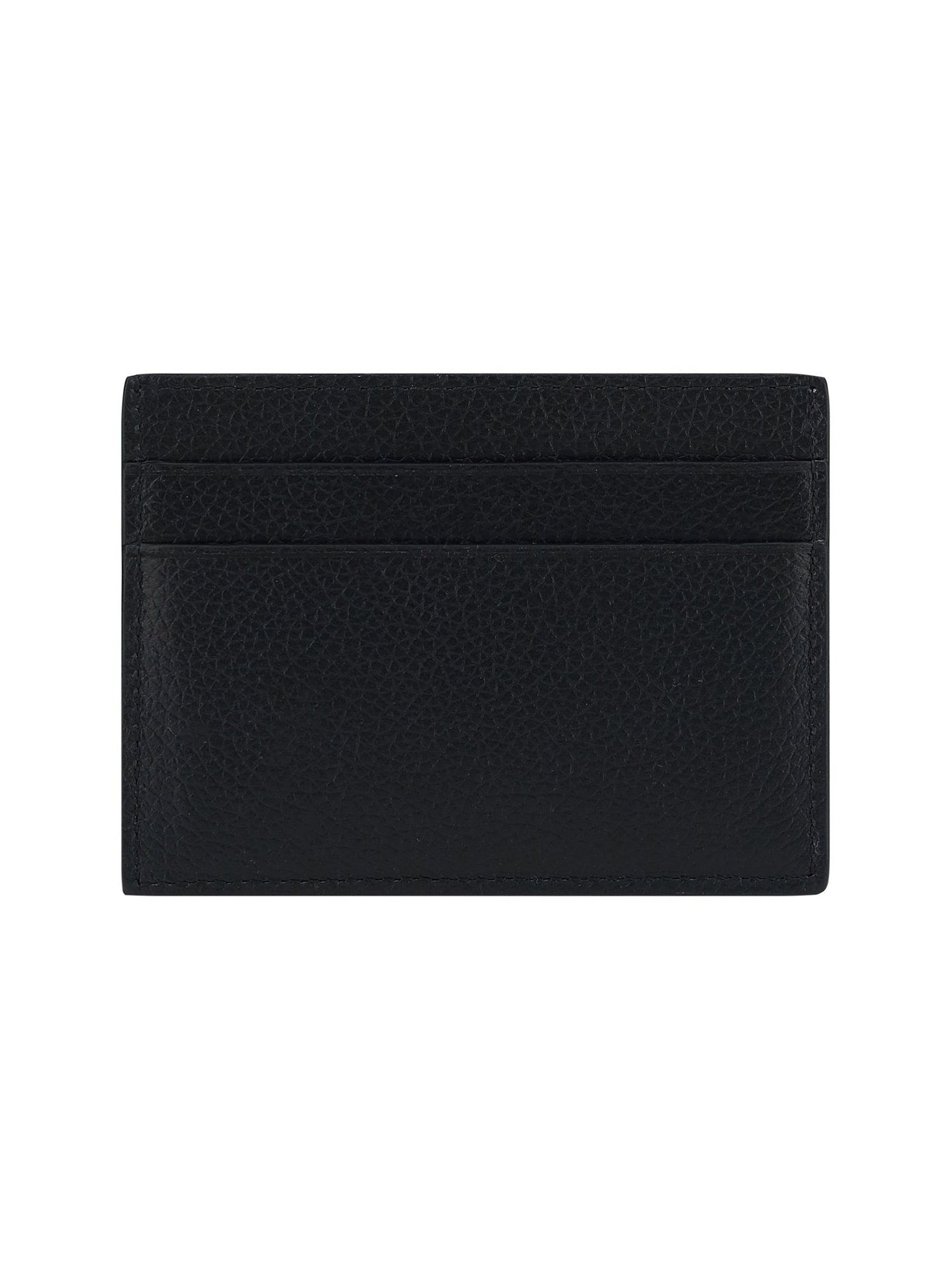 Balenciaga Logo Calfskin Card Case — Black, view 2