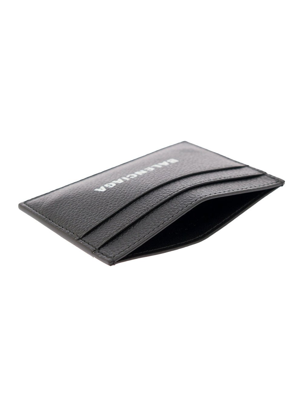 Balenciaga Grained Calf Leather Card Case — Black, view 6