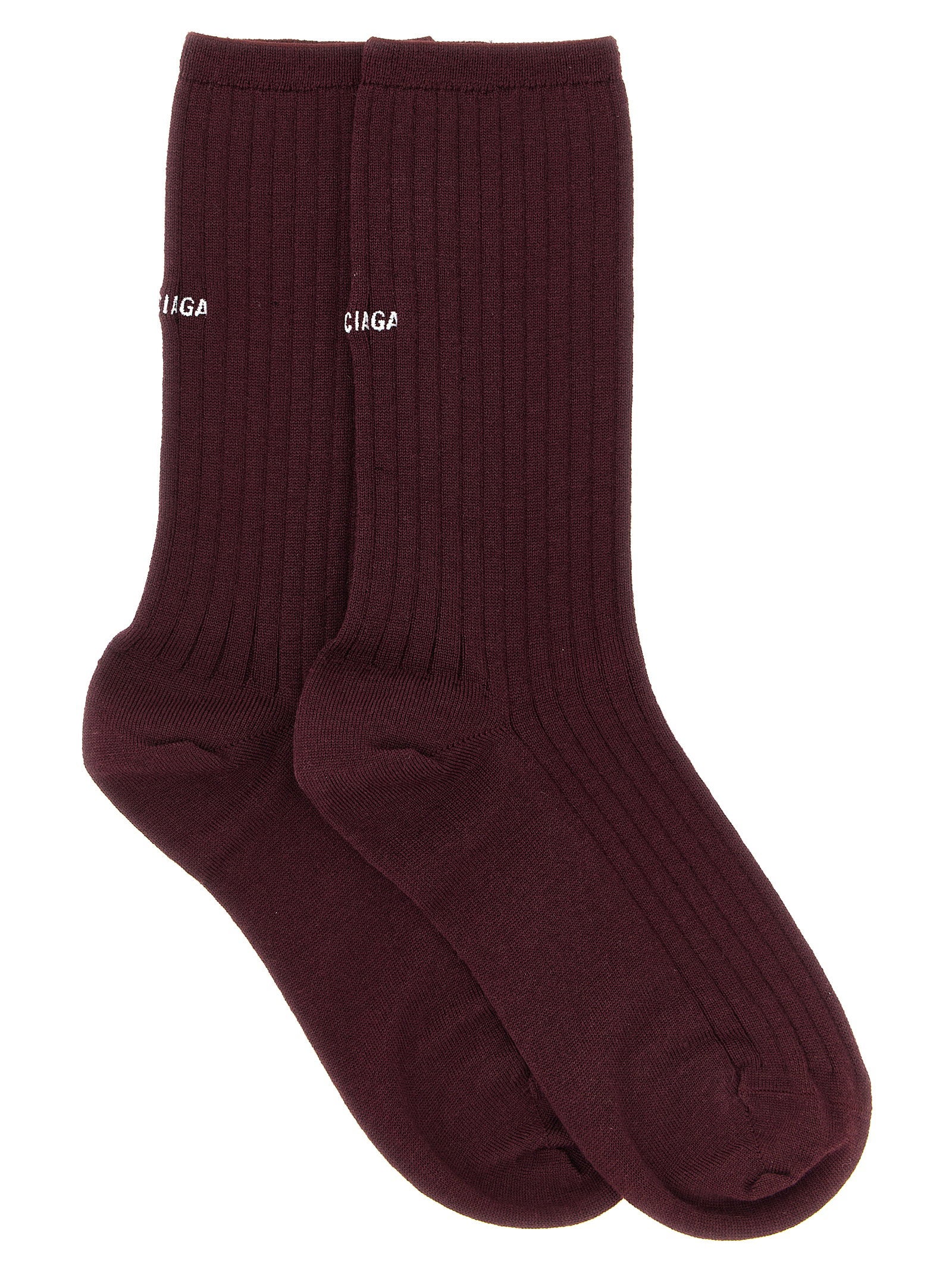 Balenciaga Logo Embroidery Ribbed Tights by Balenciaga