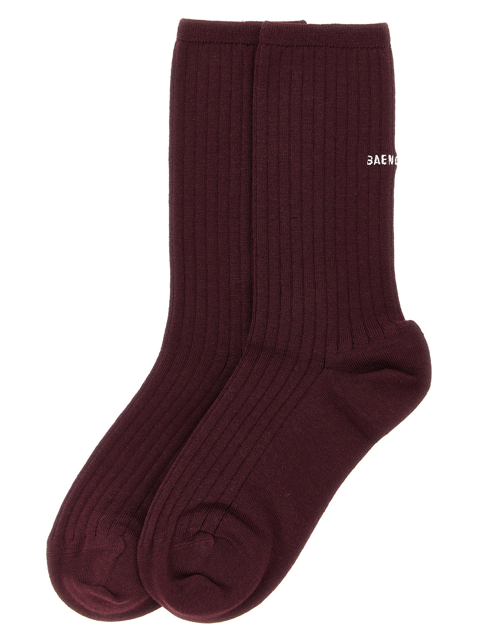 Balenciaga Logo Embroidery Ribbed Tights, view 2