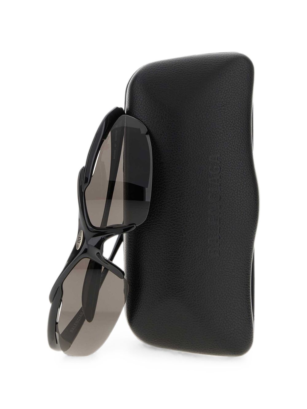 Balenciaga Geometric Black Frame Sunglasses — Black, view 2