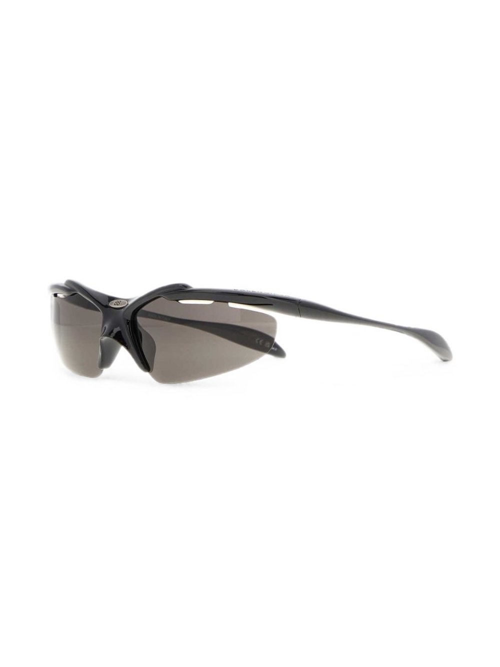 Balenciaga Geometric Black Frame Sunglasses — Black, view 3